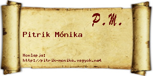 Pitrik Mónika névjegykártya